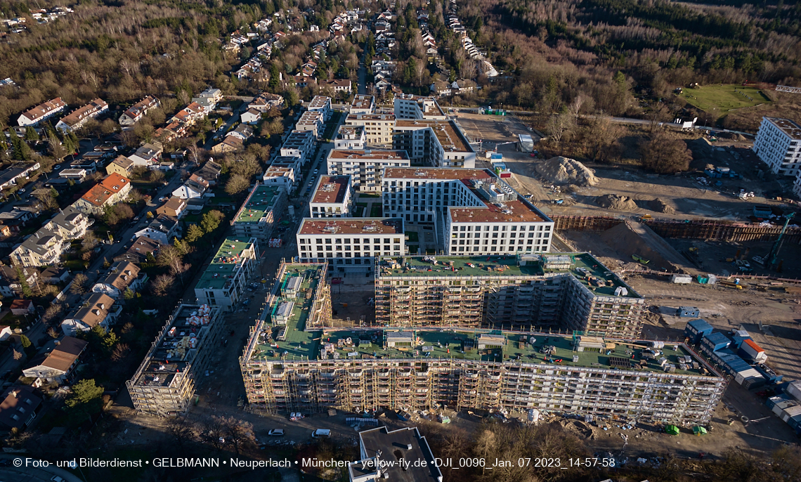 07.01.2023 - Baustelle zum Alexisquartier und Pandion Verde in Neuperlach 07.01.2023 - Baustelle zum Alexisquartier und Pandion Verde in Neuperlach